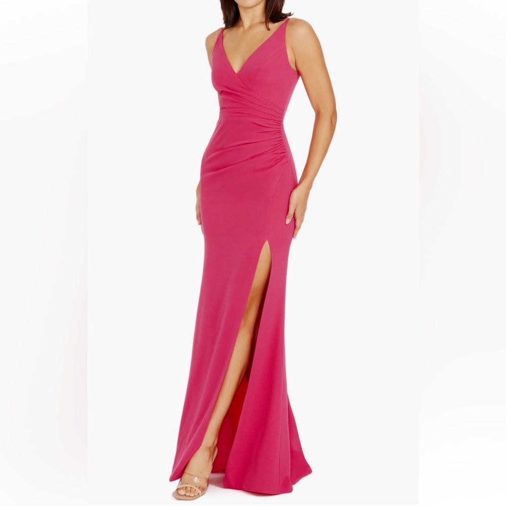 Dress the Population Jordan Ruched Dress in Begonia XL